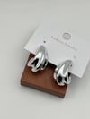 Özel Seri Şeritli Damla Küpe 2.5cm Silver