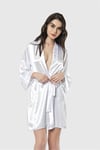 Arias Closet Beyaz Kısa Saten Sabahlık