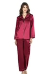 Aria's Closet Bordo İkili Saten Gecelik Pijama Takımı 7647