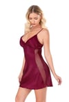 Arias Closet Bordo Kısa Saten Gecelik 8105