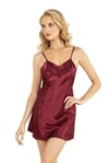 Arias Closet Bordo Kısa Saten Gecelik 8231