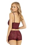 Arias Closet Bordo Saten Şort Takımı 9219