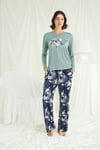Arias Closet Çiçek ve Yaprak Desenli Baskılı Pijama Takımı
