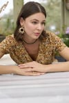 Arias Closet Çiçek ve Yaprak Desenli Önü Düğmeli Alt Üst Takım
