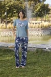 Arias Closet Çiçek ve Yaprak Desenli ve Baskılı Pijama Takımı