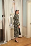 Arias Closet Çiçek Yaprak ve Etnik Desenli Dantelli ve Dekolteli Sabahlık Takımı