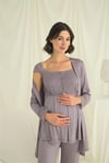 Arias Closet Dantelli Önü Düğmeli Hamile Lohusa 3'lü Pijama Takımı