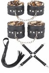 Arias Closet Deri Leoparlı 4'lü Harness Set