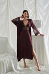 Arias Closet Göğüs ve Sırt Dekolteli Dantelli Sabahlık Takımı
