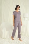 Arias Closet Kısa Kollu V Yakalı Dantelli Pijama Takımı