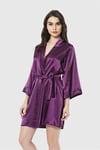 Arias Closet Mor Kısa Saten Sabahlık