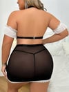Arias Closet Özel Tasarım Büyük Beden Dantelli Fantezi Hizmetçi Kostümü