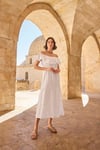 Arias Closet Pamuklu Kayık Yakalı Elbise