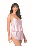 Arias Closet Pembe Saten Babydoll Şort Takımı