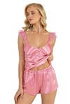 Arias Closet Pembe Saten Şort Takımı 9212