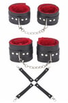 Arias Closet Siyah Kırmızı Harness Fantezi Aksesuar Set