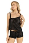 Arias Closet Siyah Saten Şort Takımı 9220