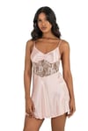 Arias Closet Somon Kısa Saten Gecelik 8239
