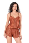 Arias Closet Tarçın Saten Babydoll Şort Takımı