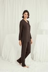 Arias Closet Uzun Kollu Boydan Düğmeli V Yaka Pijama Takımı