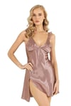 Arias Closet Vizon Kısa Saten Gecelik 8237