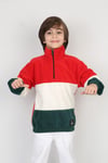 Full Polar Kumaş Yarım Fermuarlı Garnili Erkek Çocuk Günlük Sweatshirt