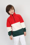 Full Polar Kumaş Yarım Fermuarlı Garnili Erkek Çocuk Günlük Sweatshirt
