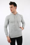 İki İplik Kapşonlu Kanguru Cepli Erkek Günlük Sweatshirt