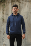 İki İplik Kapşonlu Kanguru Cepli Erkek Günlük Sweatshirt
