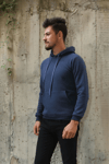İki İplik Kapşonlu Kanguru Cepli Erkek Günlük Sweatshirt