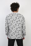 İki İplik Yazı Baskılı Oversize Erkek Günlük Sweatshirt