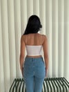Kadın İp Askılı Kısa Crop - Beyaz