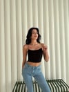 Kadın İp Askılı Kısa Crop - Siyah
