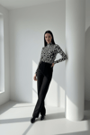 Kadın Zebra Desen Sandy Bluz