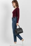 Kare Yaka Dantelli Kaşkorse Bluz -  Bordo