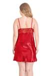 Premium Büyük Beden Kırmızı Kısa İkili Saten Sabahlık Gecelik Takımı
