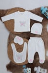 Sema Baby 5 Parça Hastane Çıkışı Zıbın Seti 0-3 Ay - Pink Butterfly