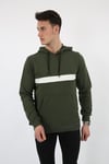 Üç İplik Kapşonlu Kalın Çizgili Kanguru Cepli Erkek Günlük Sweatshirt