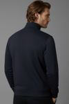 Unisex Kışlık Lacivert Yarım Fermuarlı Dik Yaka 2 İplik Basic Sweatshirt