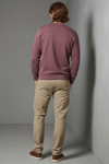 Unisex Kışlık Mürdüm Rengi Üç İplik Şardonlu Kalın Bisiklet Yaka Sweatshirt