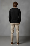 Unisex Kışlık Siyah Üç İplik Şardonlu Kalın Bisiklet Yaka Basic Sweatshirt
