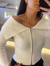 Bardot Yaka Kol Yırtmaclı Detaylı Triko Hırka