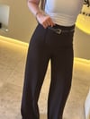 Dikiş Detaylı Kemerli Pantolon