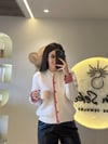 Ekose Detaylı Triko Hırka