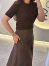 Kahve Yandan Cepli Ekoseli Etek