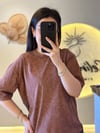 Kahverengi Yıkamalı T-Shirt