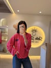 Pembe 1963 New York City Baskılı Çizgili Sweat