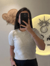 Simli Kısa Kollu Triko