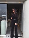 Siyah Kemerli İspanyol Paça Pantolon
