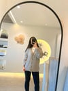 V Yaka Kırçıllı Oversize Hırka